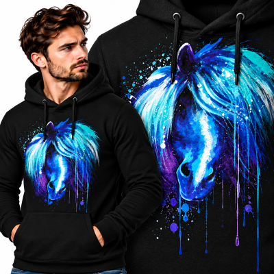 BLUZA Z KAPTUREM  ZWIERZĘTA  KOŃ